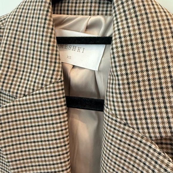 Meshki Tan Checkered Blazer - Picture 3 of 5